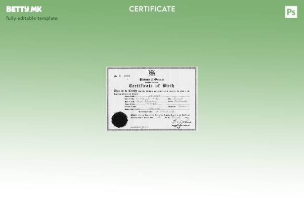 Модерен стил Шаблон за извод од матична книга на родените заменик матичар на Кан